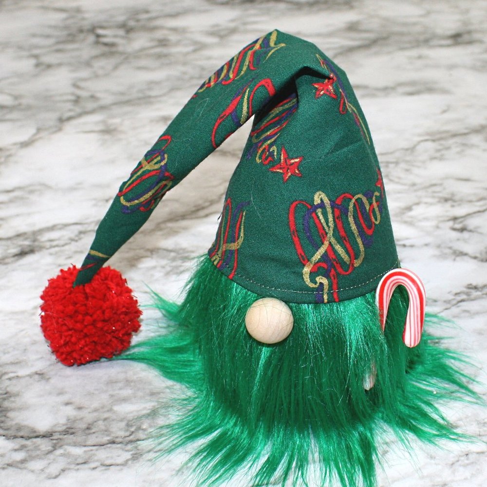 HAND CRAFTED Gnome Green Christmas Air Freshener Cover - Green Scribble Tree